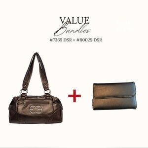Elegant Brown Handbag and Wallet Set
